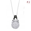 Alesandro Menegati Sterling Silver Black Diamonds and White Topaz Swarowski Style Necklace