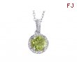 Alesandro Menegati Sterling Silver Circle Necklace with Diamonds and Peridot