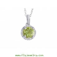 Alesandro Menegati Sterling Silver Circle Necklace with Diamonds and Peridot