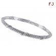 Alesandro Menegati Sterling Silver Designer Fashion Bangle with Diamonds