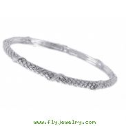 Alesandro Menegati Sterling Silver Designer Fashion Bangle with Diamonds