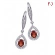 Alesandro Menegati Sterling Silver Earrings with Diamonds and Garnet