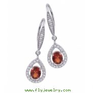 Alesandro Menegati Sterling Silver Earrings with Diamonds and Garnet