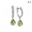 Alesandro Menegati Sterling Silver Earrings with Diamonds and Peridots