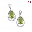 Alesandro Menegati Sterling Silver Earrings with Diamonds and Peridots