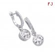 Alesandro Menegati Sterling Silver Earrings with Diamonds and White Topaz