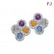 Alesandro Menegati Sterling Silver Earrings with Gemstones