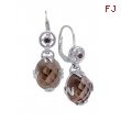 Alesandro Menegati Sterling Silver Earrings with Smoky Quartz and Garnet