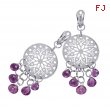 Alesandro Menegati Sterling Silver Fashion Earrings with Amethysts