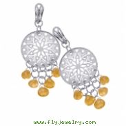 Alesandro Menegati Sterling Silver Fashion Earrings with Citrines