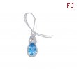 Alesandro Menegati Sterling Silver Necklace with Diamonds and Blue Topaz