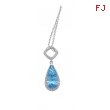 Alesandro Menegati Sterling Silver Necklace with Diamonds and Blue Topaz