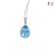 Alesandro Menegati Sterling Silver Necklace with Diamonds and Blue Topaz