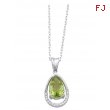 Alesandro Menegati Sterling Silver Necklace with Diamonds and Peridot