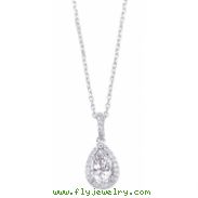 Alesandro Menegati Sterling Silver Necklace with Diamonds and White Topaz