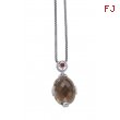 Alesandro Menegati Sterling Silver Necklace with Smoky Quartz and Garnet