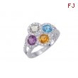 Alesandro Menegati Sterling Silver Ring with Gemstones