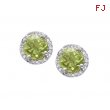 Alesandro Menegati Sterling Silver Round Stud Earrings with Diamonds and Peridots