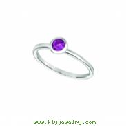 Amethyst bezel set ring