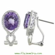 Amethyst Diamond Earrings