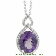 Amethyst Diamond Necklace