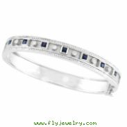 Antique Style Diamond & Sapphire Bangle 