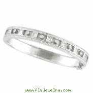 Antique Style Diamond Bangle  14K White Gold