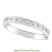 Antique Style Diamond Bangle Bracelet, 14K White Gold