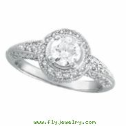 Antique Style Diamond Engagement Ring White Gold