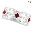 Antique Style Ruby & Diamond Fashion Ring, 14K White Gold