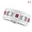 Antique Style Ruby & Diamond Ring, 14K White Gold