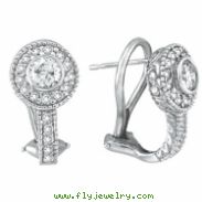 Bezel Diamond Earrings White Gold