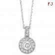 Bezel Diamond Pendant Neckalce