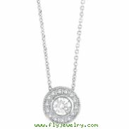 Bezel Diamond Pendant Neckalce