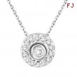 Bezel Diamond Pendant Necklace White Gold