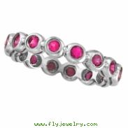 Bezel Set Eternity Pink Sapphire Ring Band