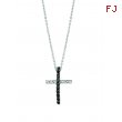 Black & white diamond cross necklace