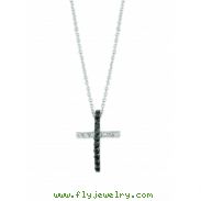 Black & white diamond cross necklace