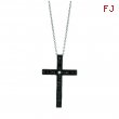 Black & white diamond cross necklace