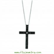 Black & white diamond cross necklace