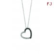 Black & white diamond heart necklace