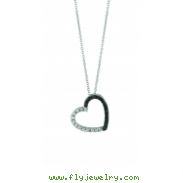 Black & white diamond heart necklace