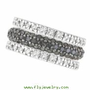 Black Diamond Eternity Ring, 14K White Gold