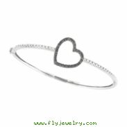 Black Diamond Heart Bangle 