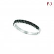 Black Diamond Stackable Ring, 14K White Gold