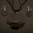 Black Mother of Pearl Necklace and Earrings Set
