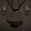 Black Mother of Pearl Necklace and Earrings Set