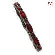 Black-Plated Red Crystal Stretch Bracelet