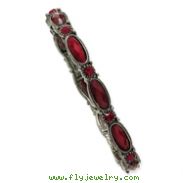 Black-Plated Red Crystal Stretch Bracelet