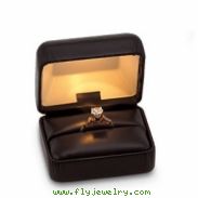 BLACK RING BOX LEATHERETTE LIGHTED RING BOX